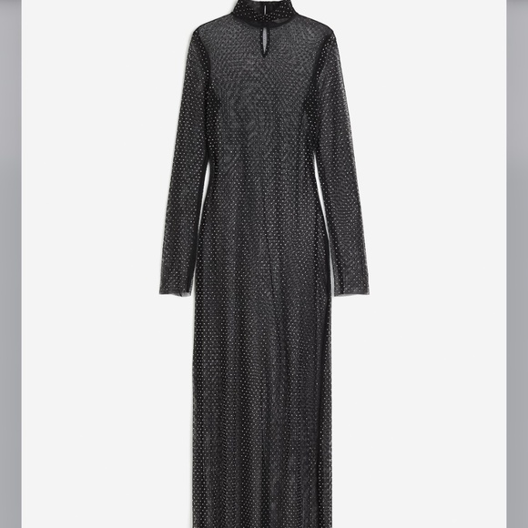 H&M rhinestone embellished sheer maxi dress - Picture 3 of 9